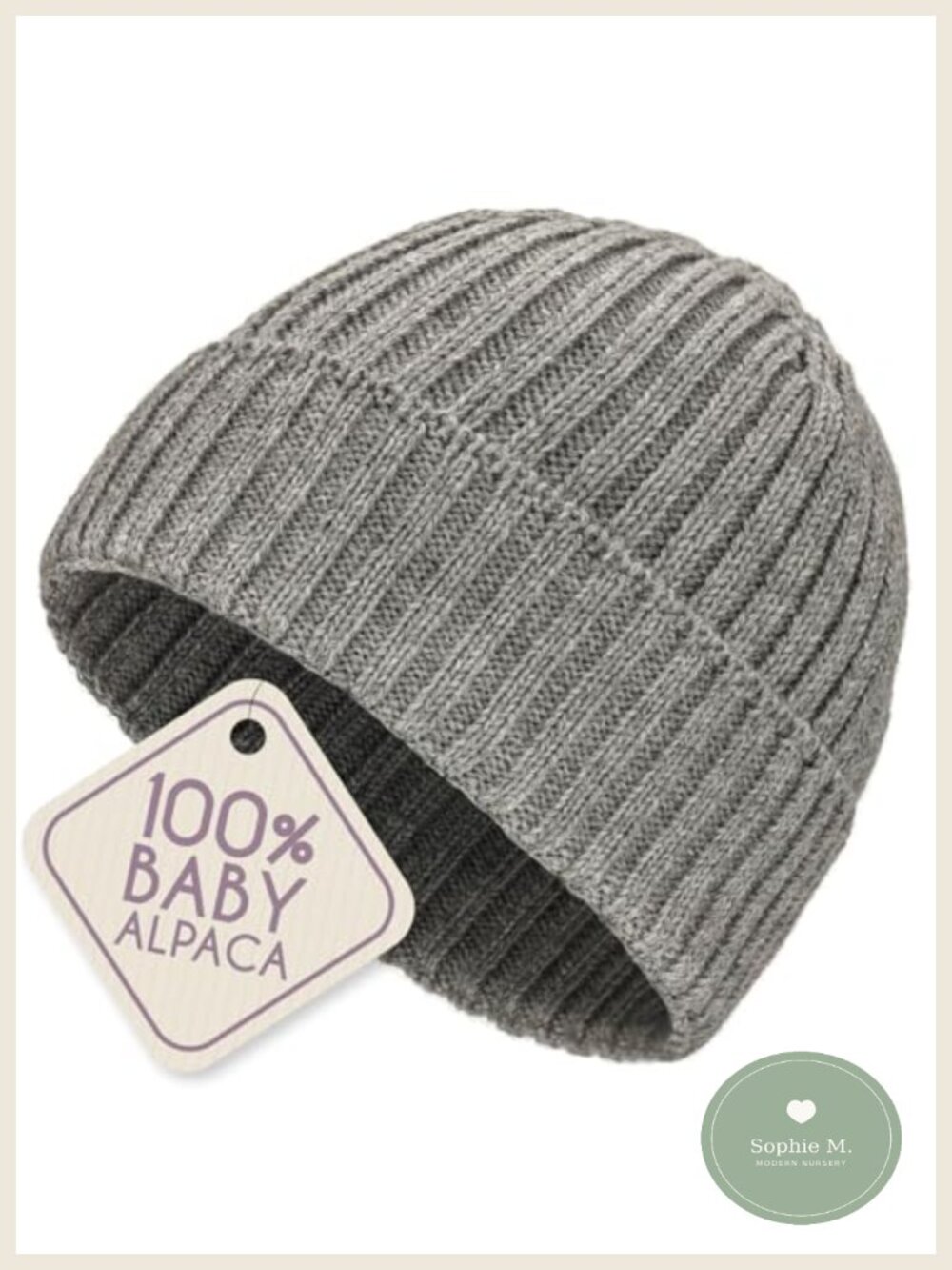100% Baby Alpaca Wool Beanie, Knitted Winter Hat, Unisex